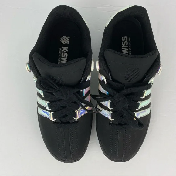 K-Swiss size 6 Women’s Classic VN Black Ice Iridescent Stripe Sneakers - Picture 3 of 8